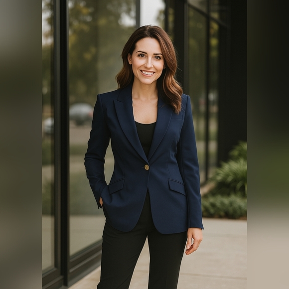 L'AGENCE CHAMBERLAIN Navy Blazer